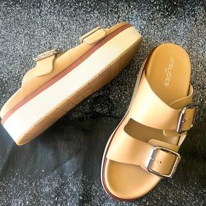 Beige Leather Sandals. New only worn inside once.